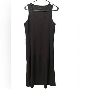 Athleta Black Ribbed Pacifica Tank Dress Midi Athleisure Size Medium